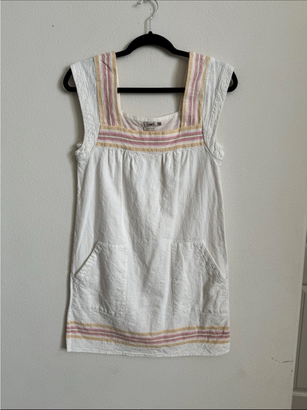Faherty Hailee Organic Cotton White Boho Baby Doll Mini Dress XS